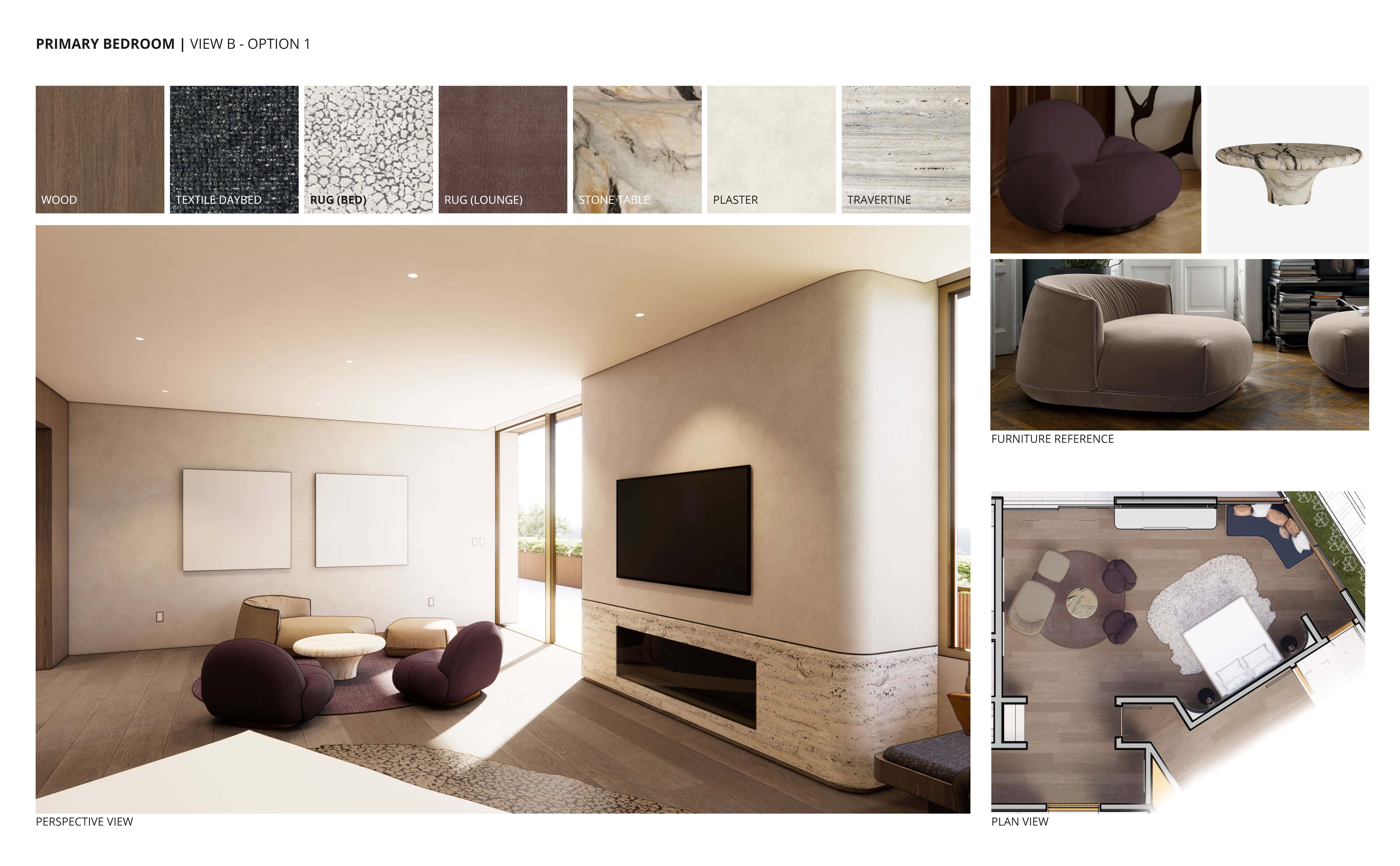 _ Hollyline Interior Design (Presentation Board) – PRIMARY BEDROOM – LOUNGE OPTION 2